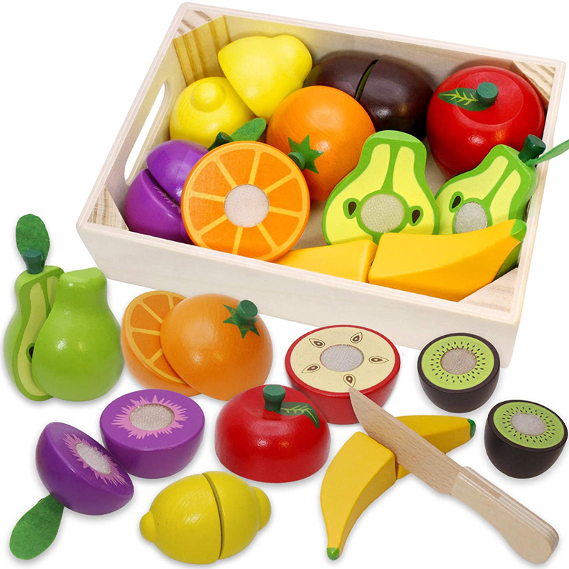 2021 Cooking Game Kitchen Pretend Play Food Wooden Children Toys For Kids, Girls, Boys, Toddlers
