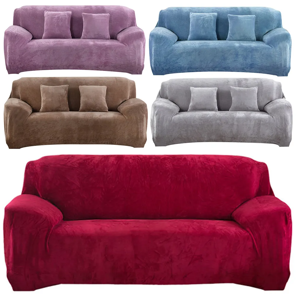Wish Amazon Hot Velvet Sofa Cover Wholesale Elastic Protective Sofa Cover Stretch Sofa Couch Cover