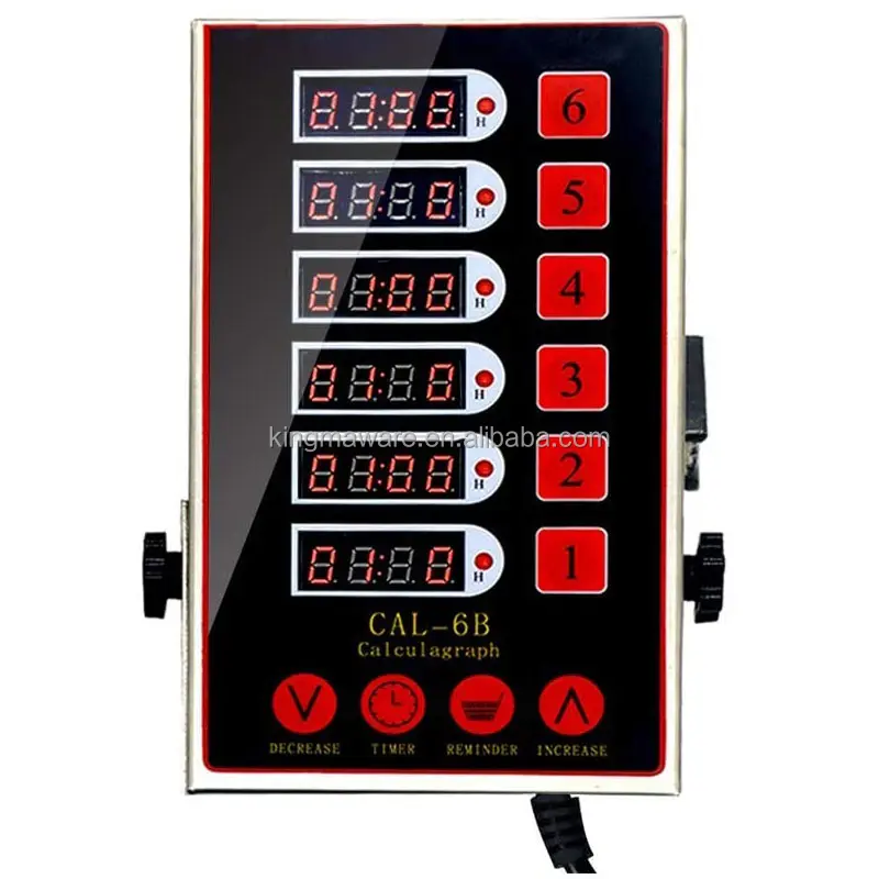 Stainless Steel Burger Calculagraph Timer 230v control circuit Digital 6 Channels Kitchen countdown Timer For Fried Food