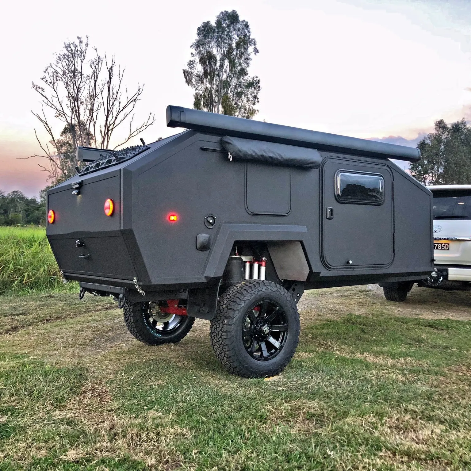 Ecocamper Small Pop Up Mini Teardrop Camping Trailer Offroad With Rooftop Tent and Kitchen for Sale