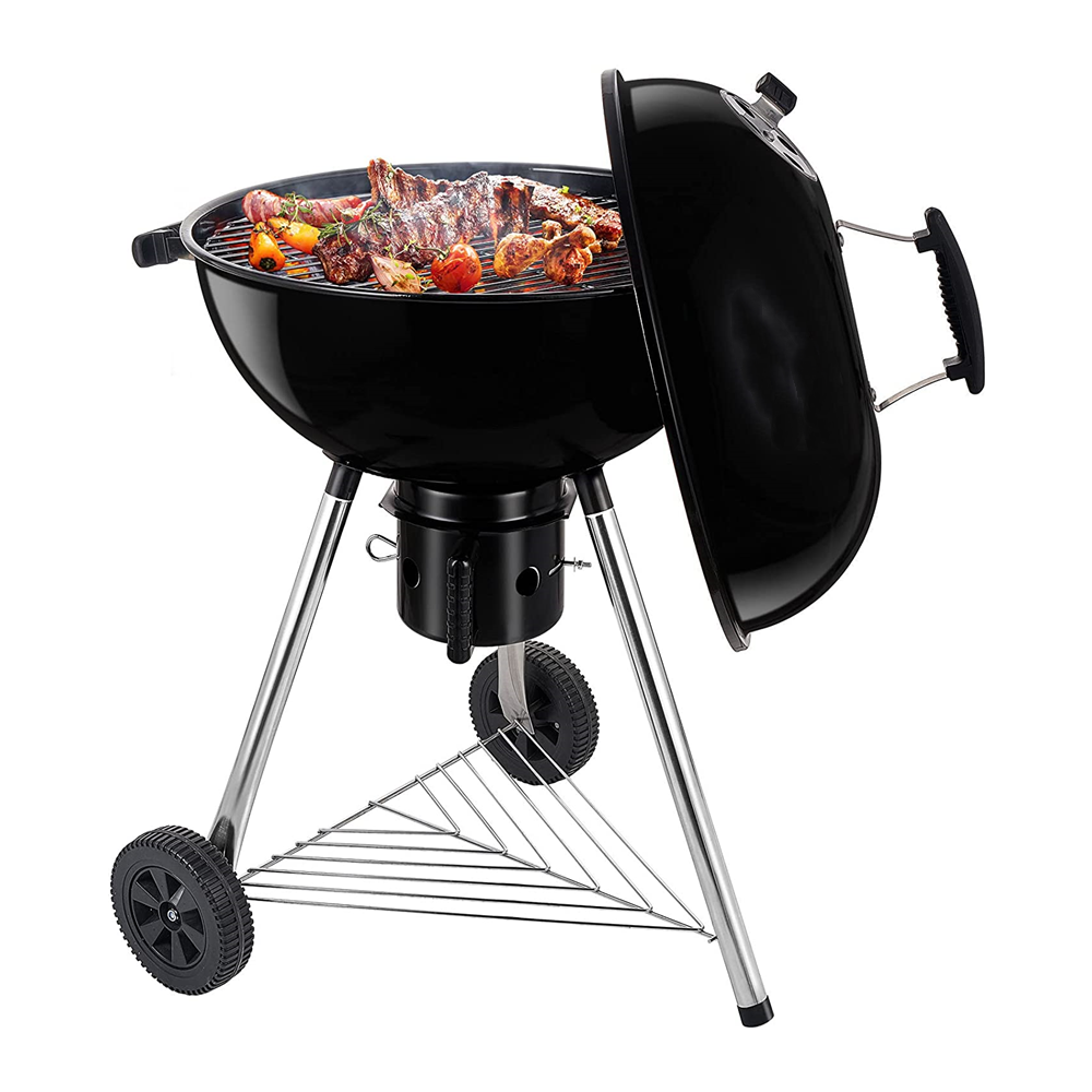 Charcoal Grill Portable BBQ Grill Kettle 22.5 inch, Outdoor Grills & Smokers for Patio Backyard Barbecue Camping, Black