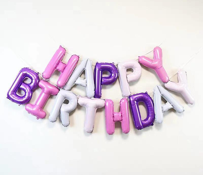Оптовая продажа, набор воздушных шаров из алюминиевой пленки с надписью «Happy Birthday», 16 дюймов