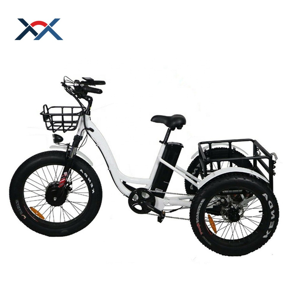 48V 14Ah Lithium Battery Disc Brake E-Tricycle 500W 750W Motor Electric Tricycle Fat Tyre