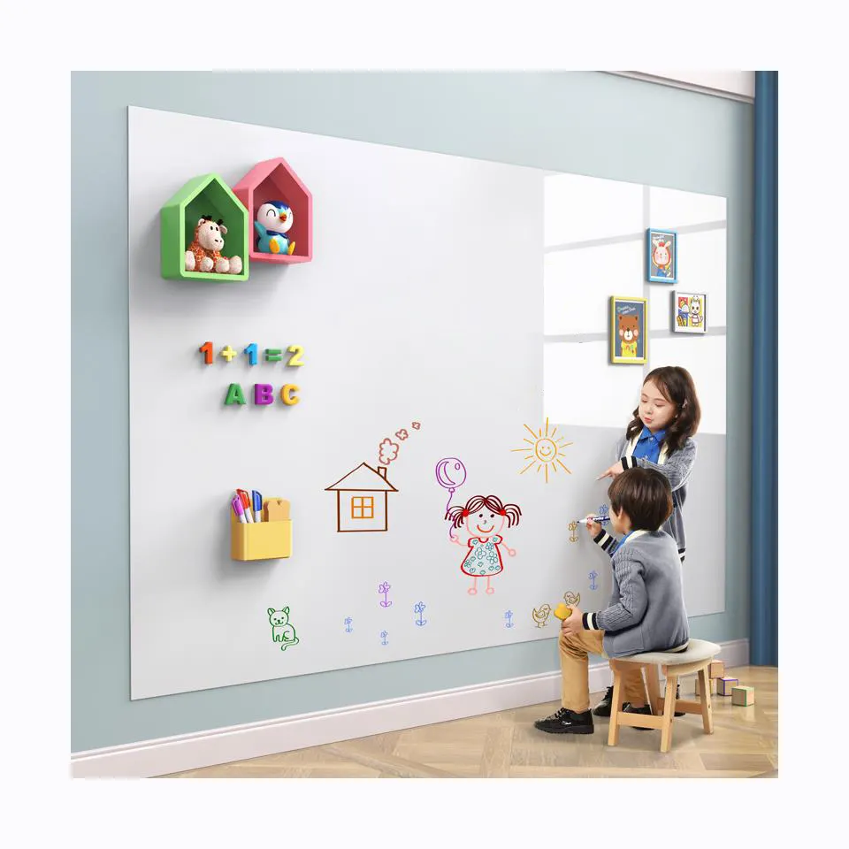 Self Adhesive Iron Back Funny Teaching And Learning Magnetic Whiteboard Dry Erase Poster For Wall