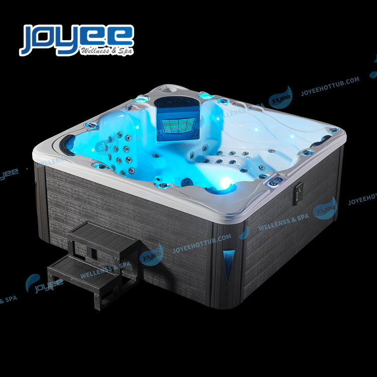 JOYEE 112 Jets Hydro Spa Tubs Acrylic Balboa Outdoor Use 6 Person Garden Hot Tub with 3PCS Massage Pumps