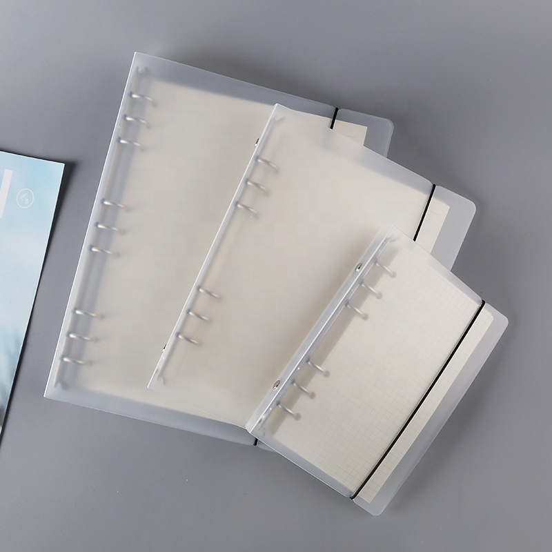 Оптовая продажа А5 А6 А7 6 колец свободный лист Binder бюджет планировщик PP пластиковый прозрачный чехол для ноутбука Binder