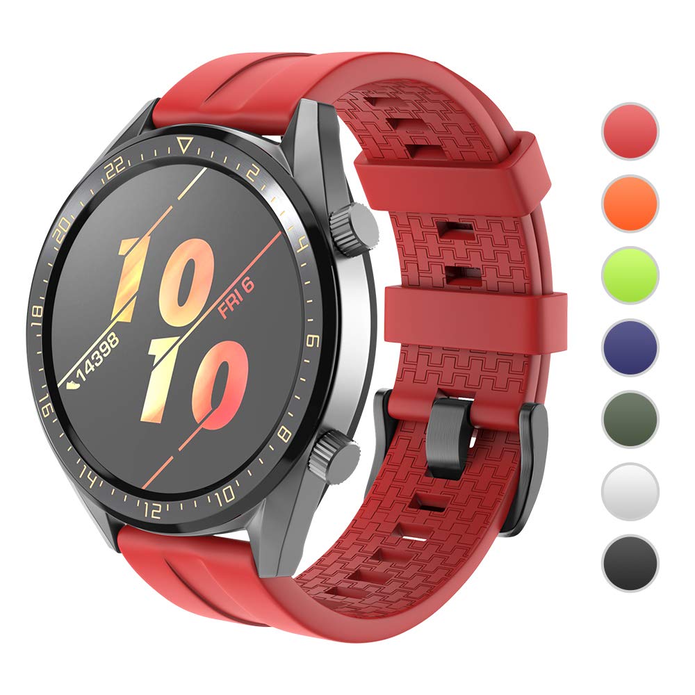 Силиконовый ремешок Премиум-качества для Huawei GT2 Watch 46 мм, ремешок с черной пряжкой