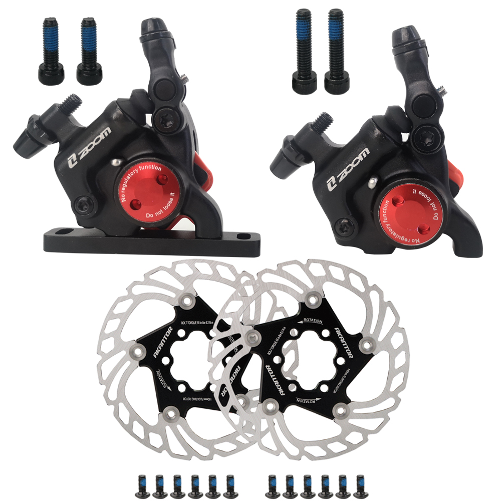 ZOOM Road Bike Brake Calipers Bicycle Hydraulic Oil Disc Brake With 140mm Rotors And Bolts Bicycle Brake Parts