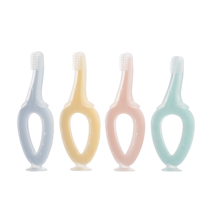 New Products Custom 100% food Grade Silicone Safety Reusable Baby Toothbrush for Kids Toys