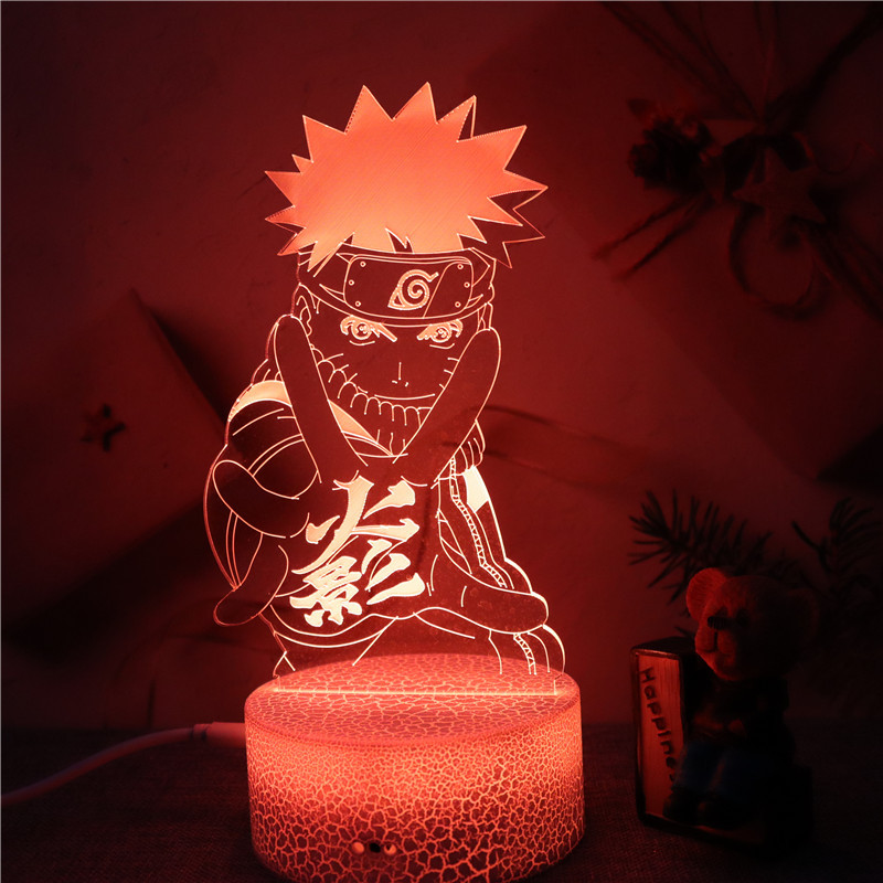 Акриловая подставка для аниме Hokage Akatsuki Uzumaki, светодиодный светильник с цветным сенсорным управлением, ночник 3d в стиле аниме, креативный подарок