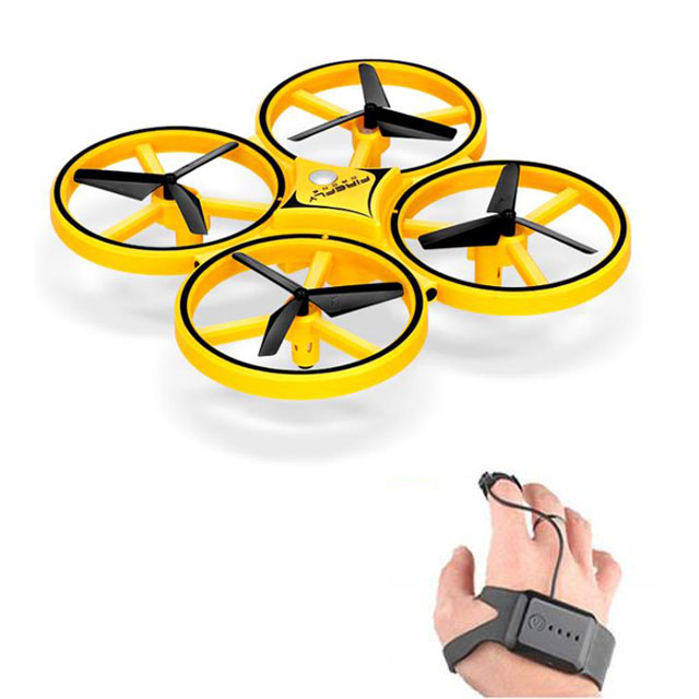 Altitude Hold 3D Flip Cheap Watch Remote Control Four Axis Drone / Hand Control Mi Drone Quadcopters RC Drones with Cool Light