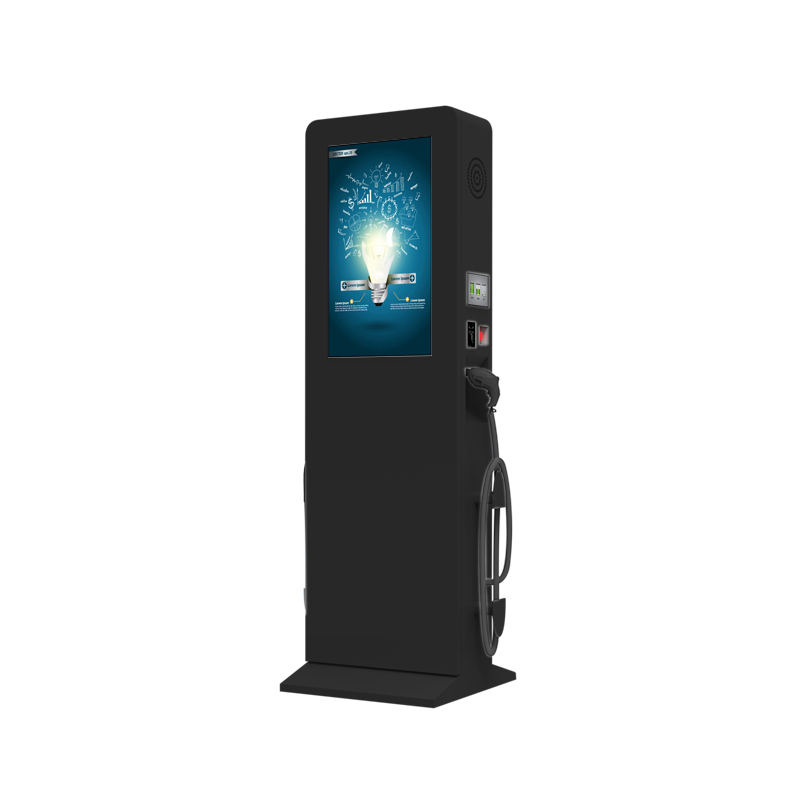 Outdoor Ev Electric Vehicle Charging Station With Stand Alone Lcd Advertising Kiosk Poster Signage