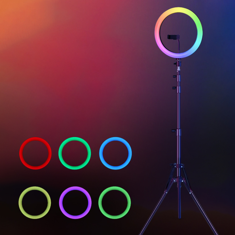 Biumart LED Ring Light Amazon Hot Sell Beauty Makeup RGB Lighting for Lady