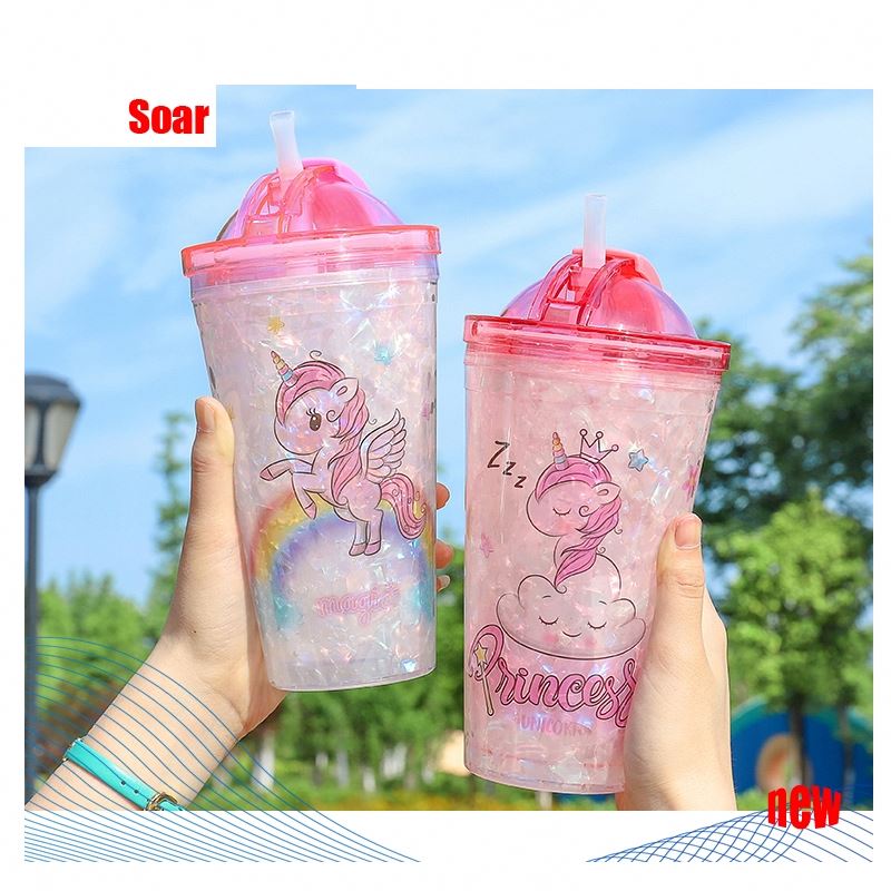 SOAR Unicorn Ice Sport Water Bottle With Straw Double Wall