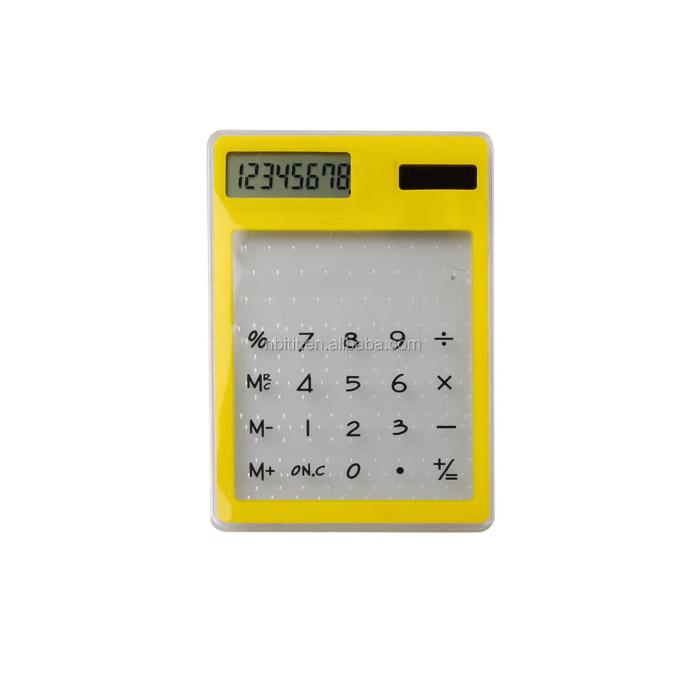 8 Digit Lcd Display Mini Calculator Ultra Slim Solar Power Credit Card Electronic Transparent Calculator