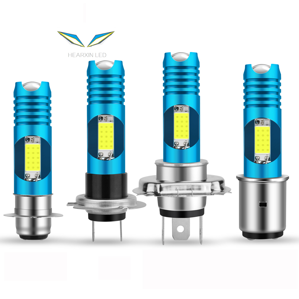 Сверхъяркая мотоциклетная фара H7 P15D H6 BA20D LED H4 LED COB RGB Сменные лампы 80 Вт 12 в 24 В аксессуары для мотоциклов