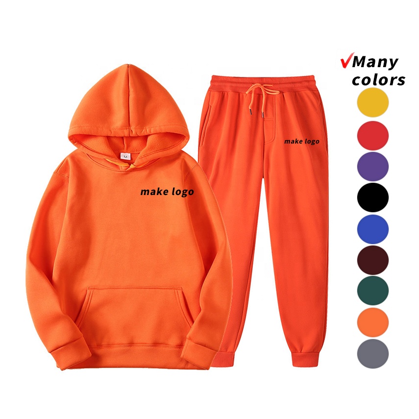 hoodies custom logo gym plain tracksuit sweatshirts sublimation mens custom oversized hoodie set