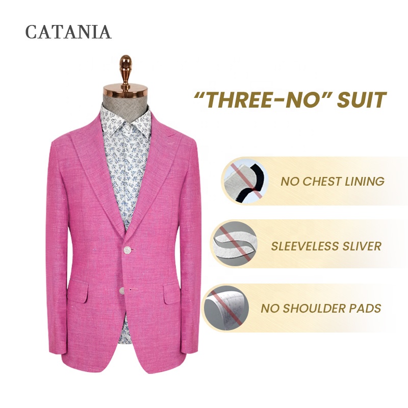 2021 China Manufacturer single-breasted men slim fit groom wedding suit pink suit