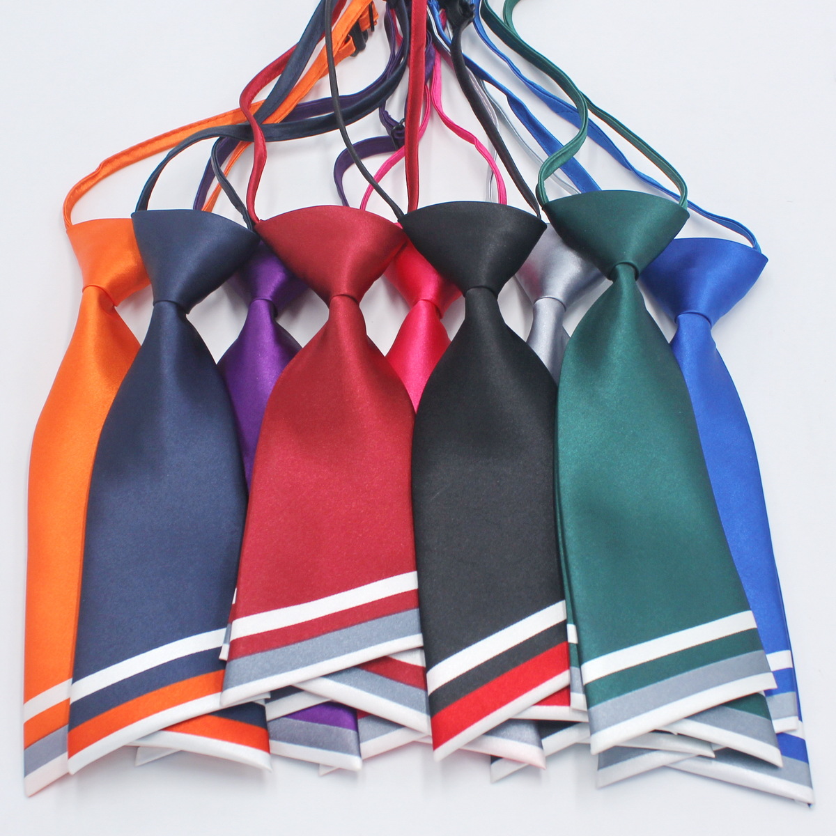 Hot Sale Female Necktie Pre-tied Bowtie Women Uniform Neck Ties Adjustable Strap Striped Bow Ties