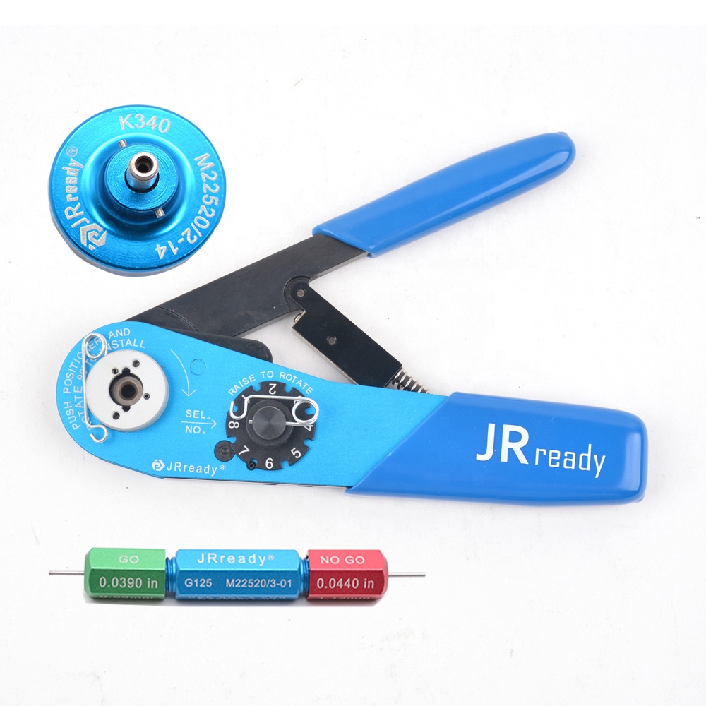 Jrready комплект YJQ-W1A M22520/2-01 обжимной инструмент K340 позиционер G125 измерительный датчик для снятия показаний Давления Разъем MIL-C-81511 серии 4 16AWG 20AWG стежков на каждые SOC