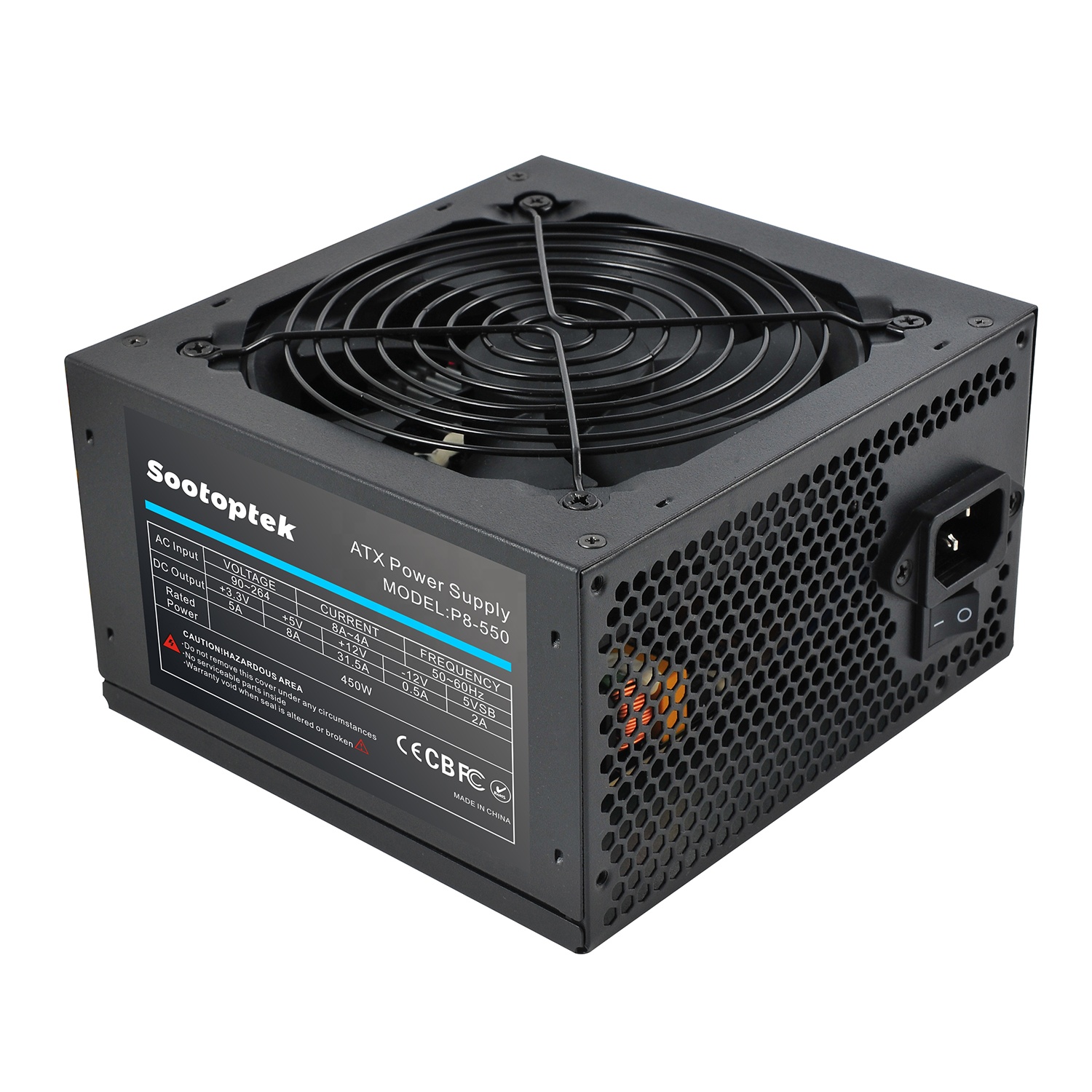 Готов к отправке 12 см черный Cooing Fan Black shell atx PC блок питания 450 Вт APFC PSU