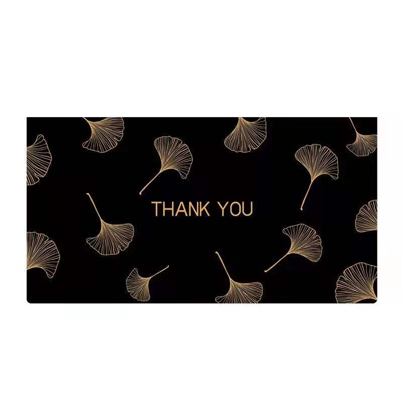Открытки с надписью «Thank You» для покупок, бумажная открытка с логотипом из фольги для малого бизнеса, черная, Золотая офсетная печать, A4, A5, A6