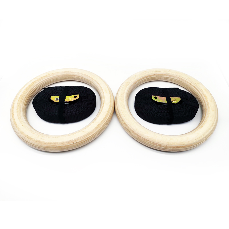 Wholesale Outdoor Gym Fitness Training Adjustable Strap Wooden Gymnastic Rings