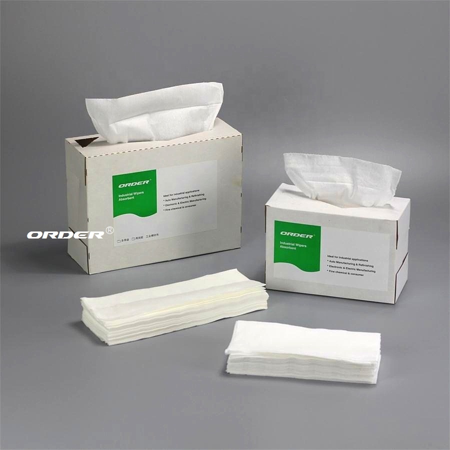 Белые неровные волокна целлюлозы/ПЭТ light-Duty All-Purpose cleaning cloths