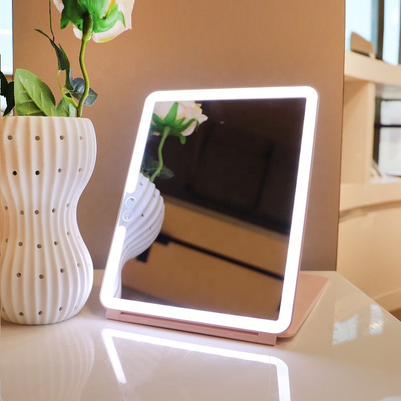 Распродажа, дорожное зеркало для макияжа iPad, квадратное складное зеркало для макияжа со светодиодной подсветкой