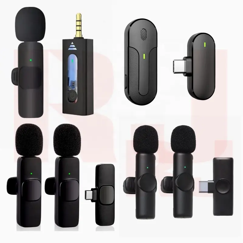 Мини беспроводной петличный микрофон для iPhone и Android, конденсатор с лацканным зажимом, аудио-и видеозапись, K8, K9, K11, K35, BT