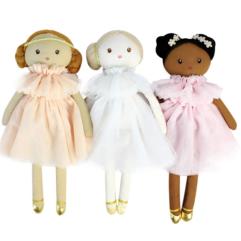 New design Cotton Made Princess Plush Doll Fashion Girl Stuffed Plush Princess Ballerina Dolls Set for Girls