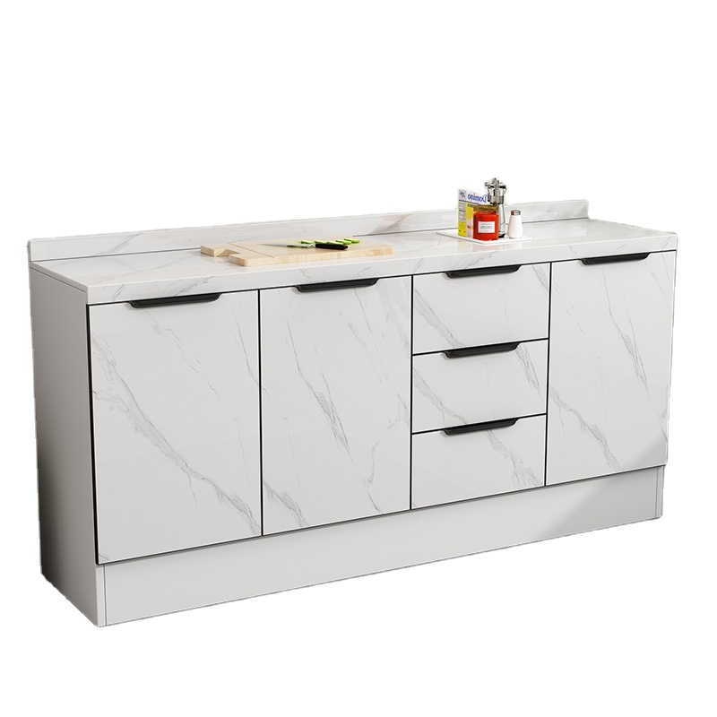 New Integrated Kitchen Cabinets with Quartz Stone Modern Stove Cabinets for Household Appliances