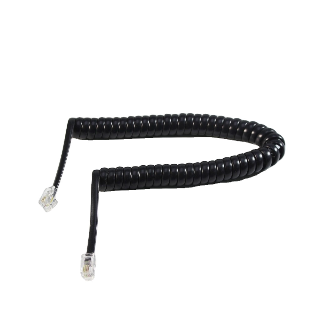 Rj9 rj11 4C4P разъем 2 ядра 3 ядра 4 ядра ПВХ/PU спиральный телефонный кабель