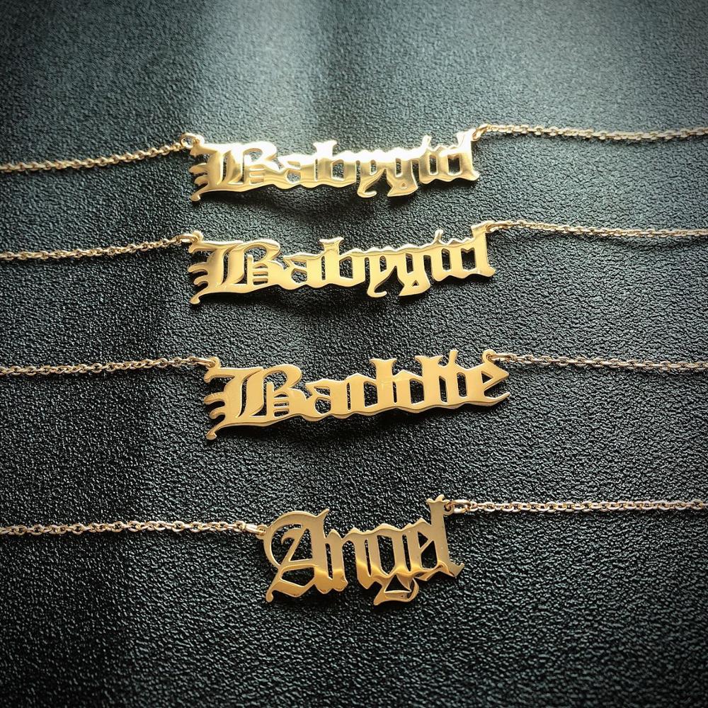 Inspire ювелирные изделия Babygirl старинное английское ожерелье 14k позолоченное для женщин и девочек Babygirl очарование кулон оптовая торговля именная табличка