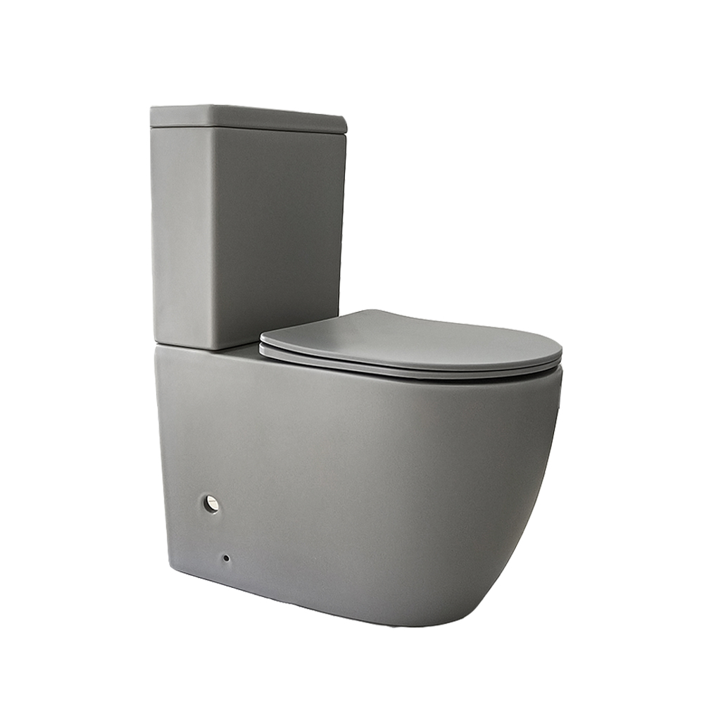 Ceramic WC Bathroom Toilets Two Piece Toilet Sanitary Ware Back To Wall Floor Mounted P-trap Toilet Matte Color