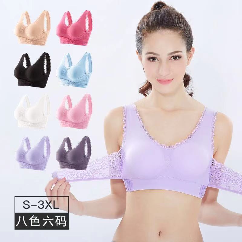 In Stock Wholesale High Quality Womans support bra front cross Big Size Bra Wireless Push Up Bra Wholesale