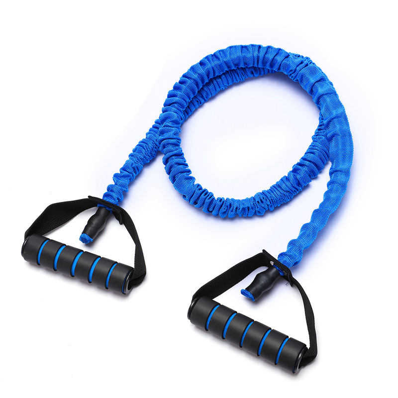 Power Strength Training Latex Pulling Rope Elastic Tube Resistance Bands With Fabric Covered Resistance Bands Rubber Pull Rope