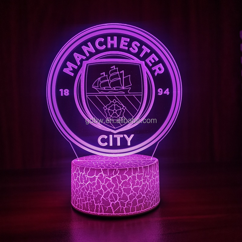 3D Nightlight for European Football Club Fans World Cup Atmosphere Light Dormitory Decorative Desk Lamp