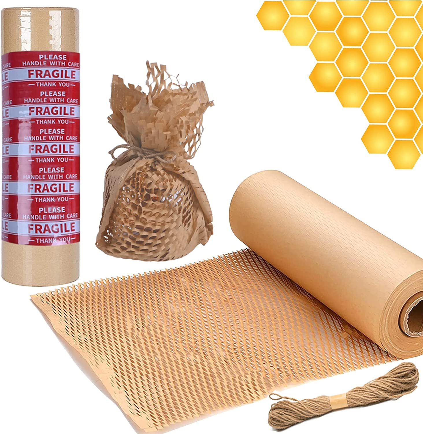 High Quality Recyclable Protective Cushion Paper Packaging Material Biodegradable Honeycomb Kraft Shockproof Wrapping Paper