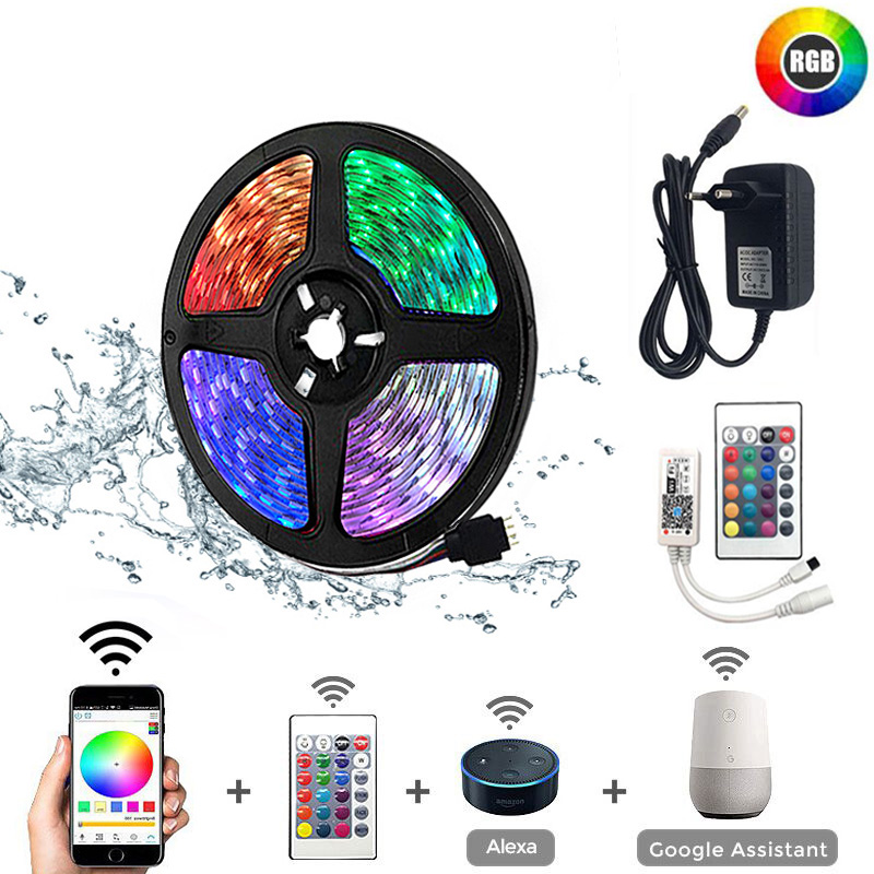WIFI LED Strip Light 5050 RGB Lights Flexible LED Lamp Tape Ribbon RGB TV Desktop Screen BackLight Diode Tape