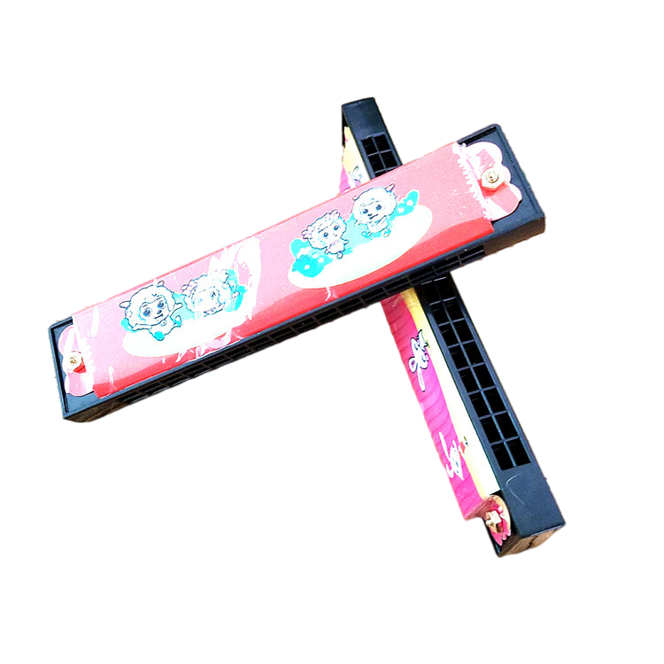 Wholesale Harmonica Double Row Single Suction 16 Hole Cartoon Mini Metal Color Small Harmonica Children's Playing