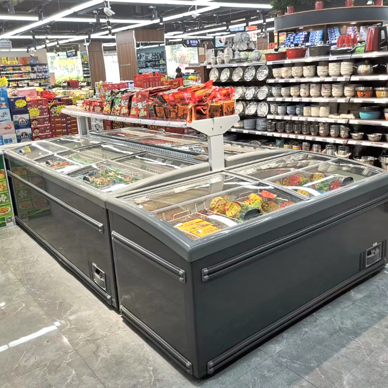 Commercial Home Use Deep Freezer Large Capacity Single-Temperature Chest Freezer Refrigeration Equipment Tempered Glass Finish