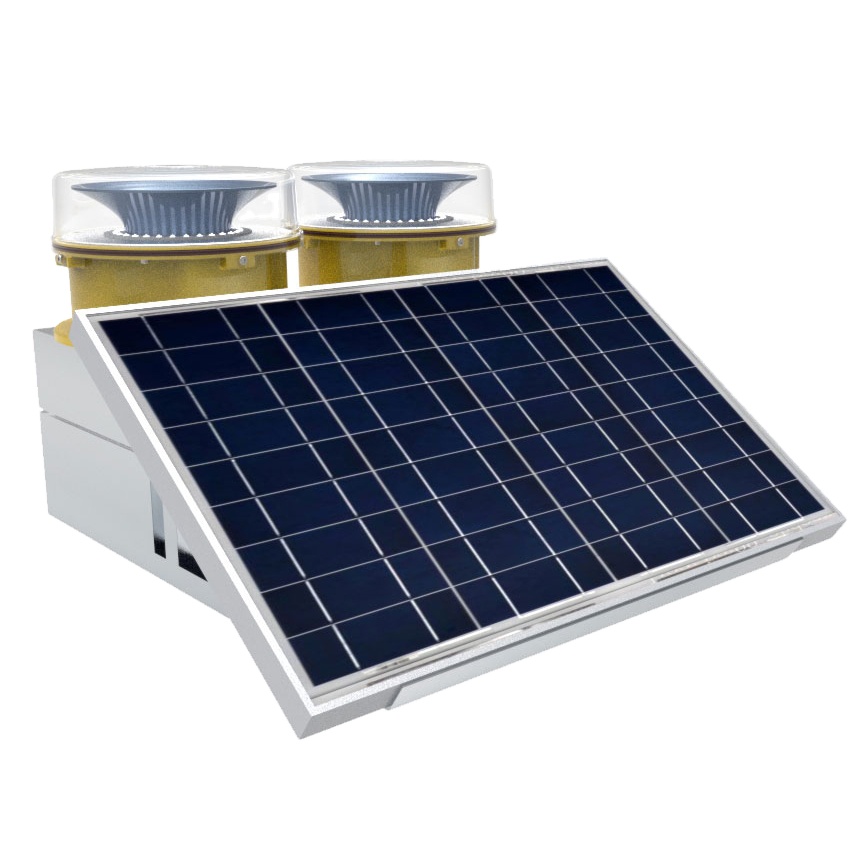 Guyed and mono pole towers DC12V lead acid battery capacity L864 solar Aviation obstruction light medium intensity 2000cd