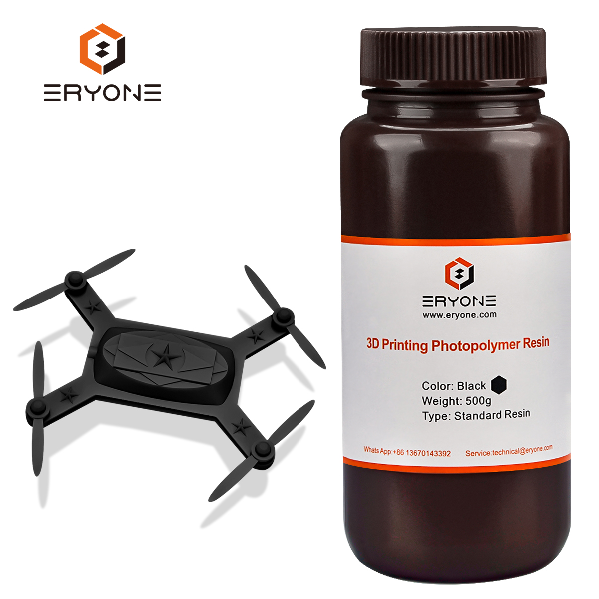 ERYONE 405nm Standard Resin for LCD/DLP UV Sensitive Resin 3d printer 1KG  Black