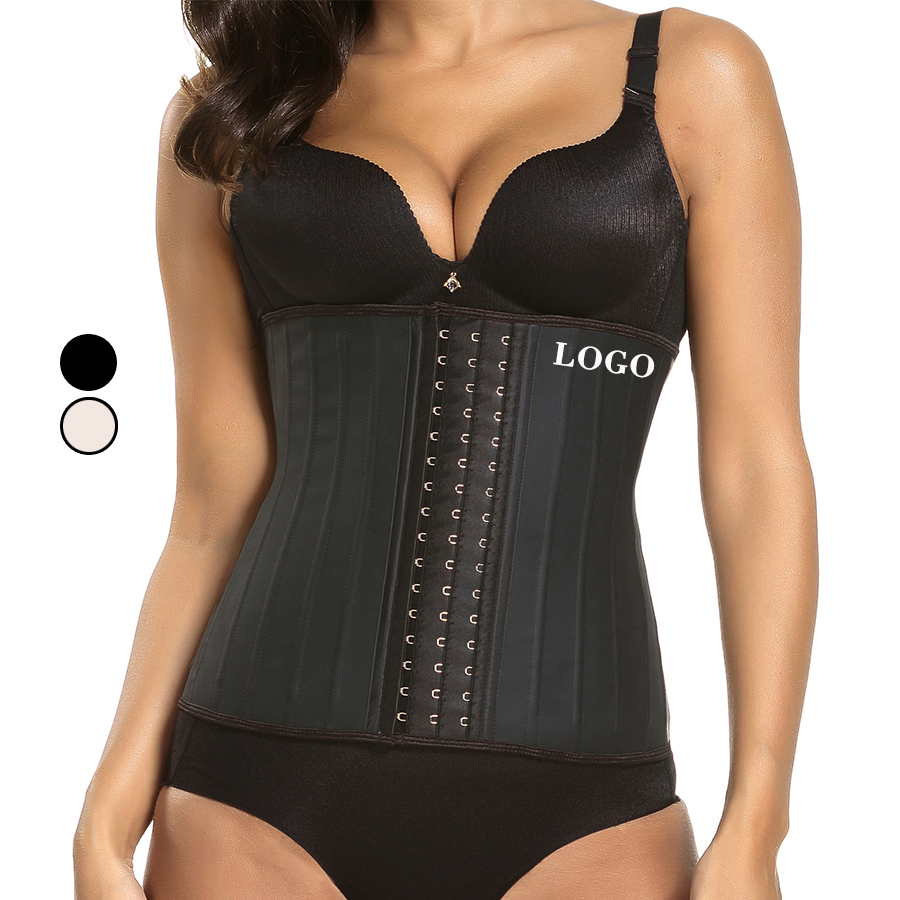 Amazon Hot Selling Custom Fitness Women 25 Steel Bone Extender Latex Sports Girdle Corset Body Shaper Waist Trainer
