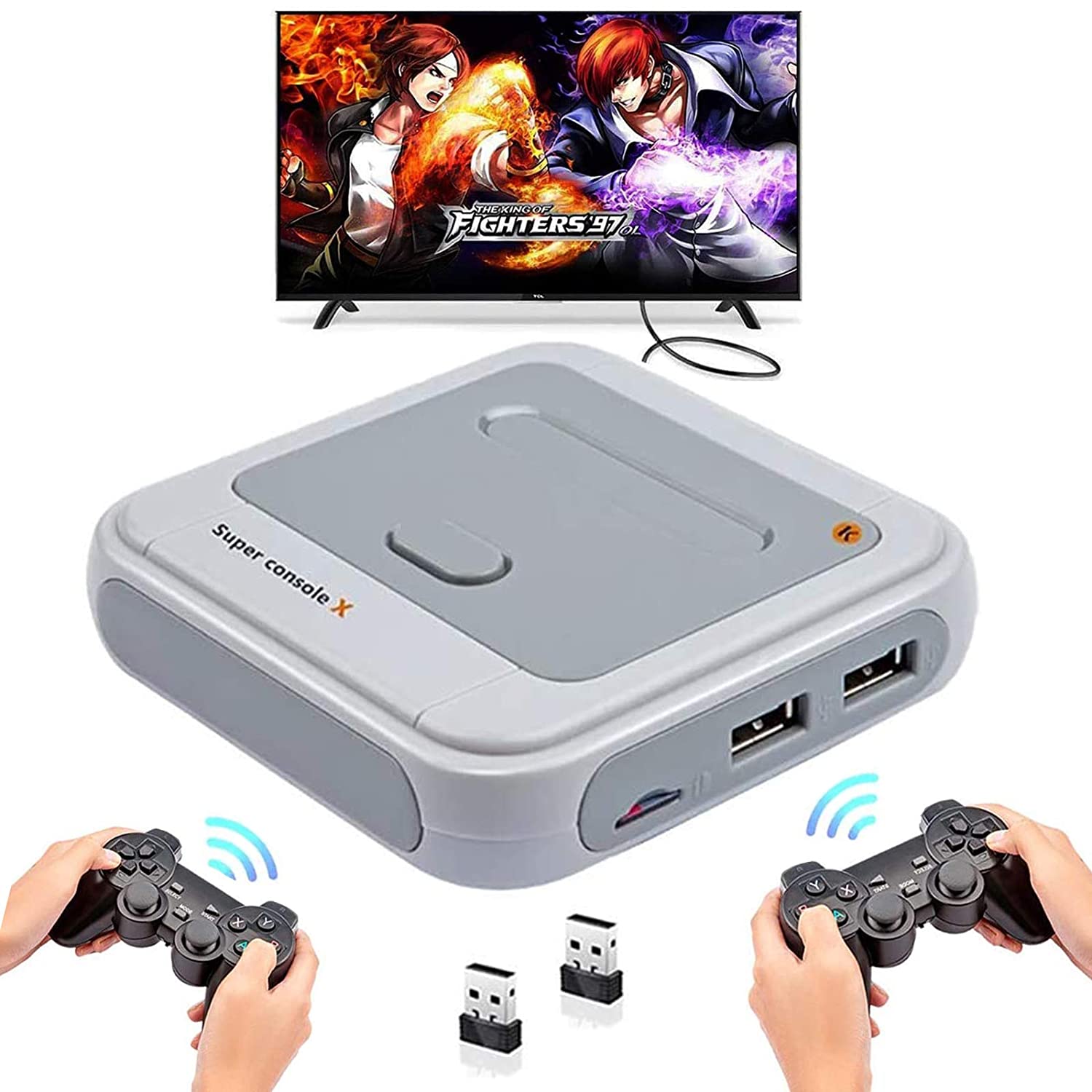 Ретро Wi-Fi ТВ игровая супер консоль X Pro с 50000 играми 2,4G беспроводные и проводные контроллеры для PSP/N64/DC/NDS/PS
