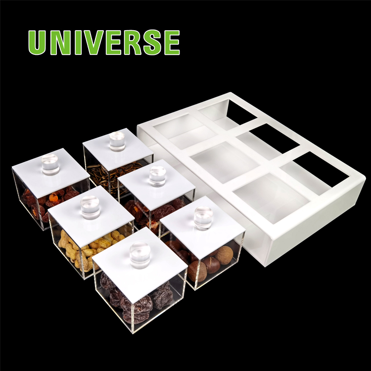 Распродажа от производителя UNIVERSE, прозрачный акриловый кубик конфет для демонстрации