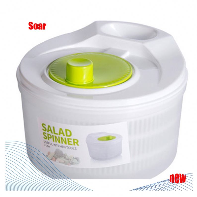 Multifunction Large 5L Manual Plastic Vegetables Dryer Drain Quick Salad Spinner