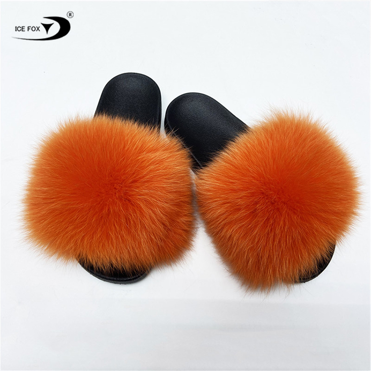 2021 Latest Design Fancy Multi Bright Color Toddler Fur Slides Baby Fur Slides With Strap Kids Fur Slippers