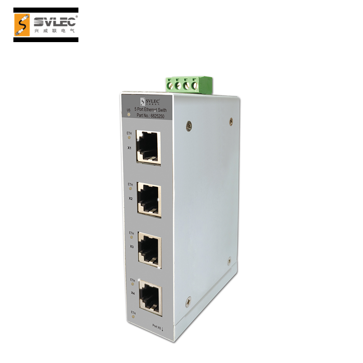 Промышленный Коммутатор Ethernet IP20 с 5 портами RJ45, 100 Мбит/с